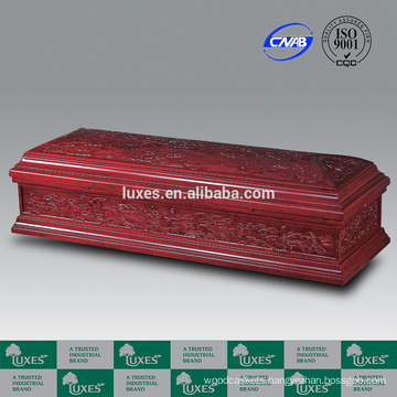 LUXES US Style Casket Bordeaux-Loutes&Crane Full Couch Hardwood Caskets